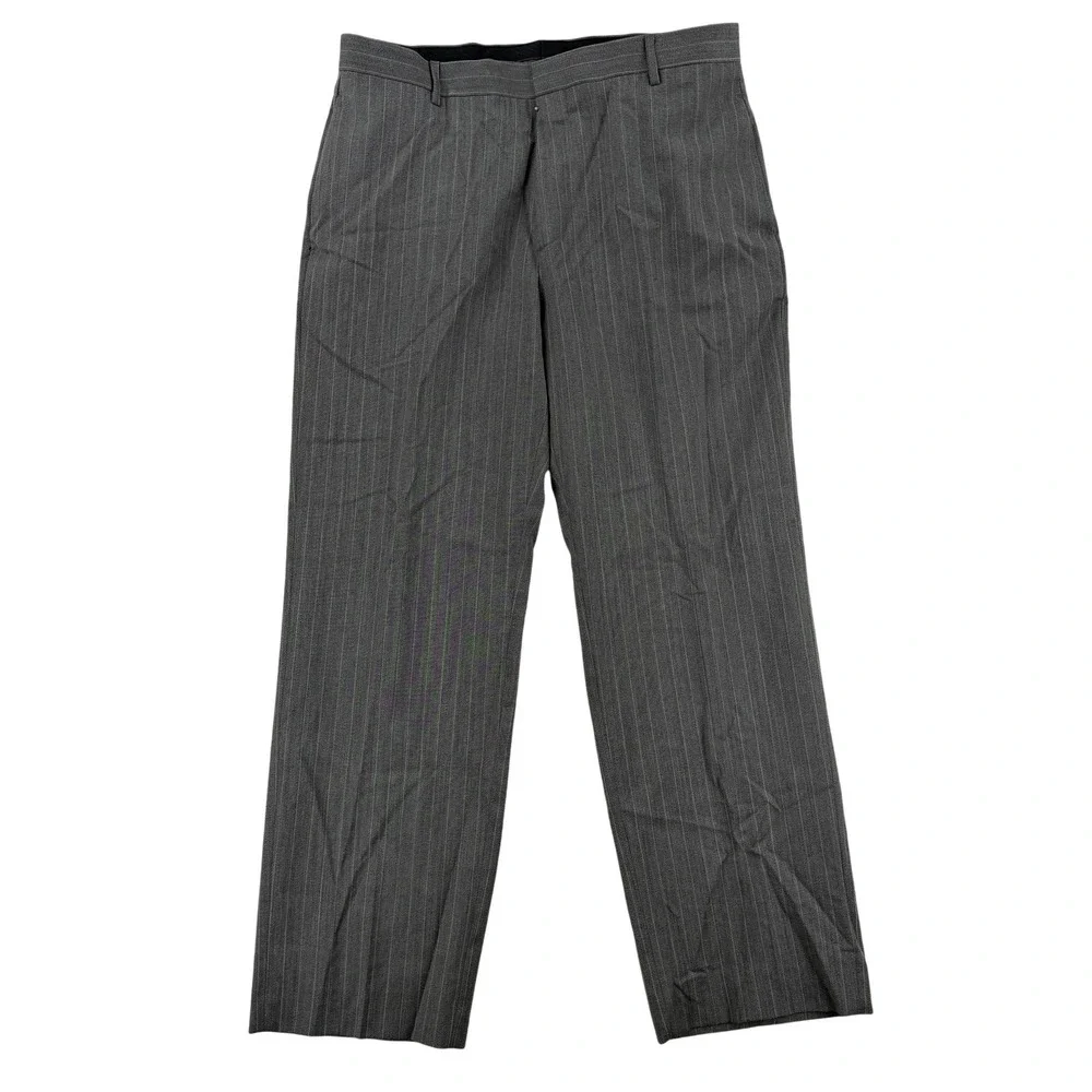 Banana Republic Dress Pants Mens 34x30 Gray Regular Fit Wool Pinstripe NWT